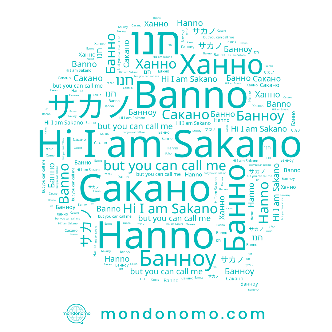 name Банно, name Sakano, name Банноу, name サカノ, name Banno, name חנו, name Ханно, name Hanno