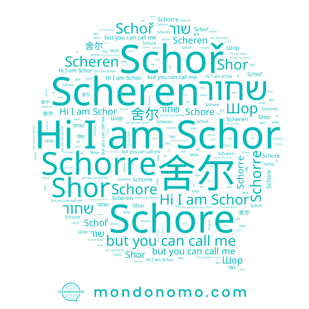 name 舍尔, name Schoř, name Шор, name Scheren, name Shor, name שור, name Schorre, name שחור, name Schore, name Schor