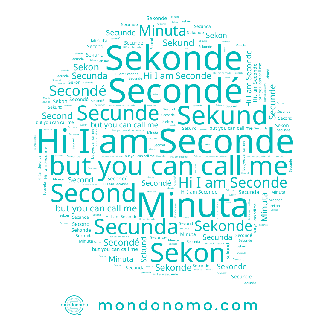 name Second, name Secondé, name Seconde, name Minuta, name Sekonde, name Sekund, name Sekon, name Secunda, name Secunde