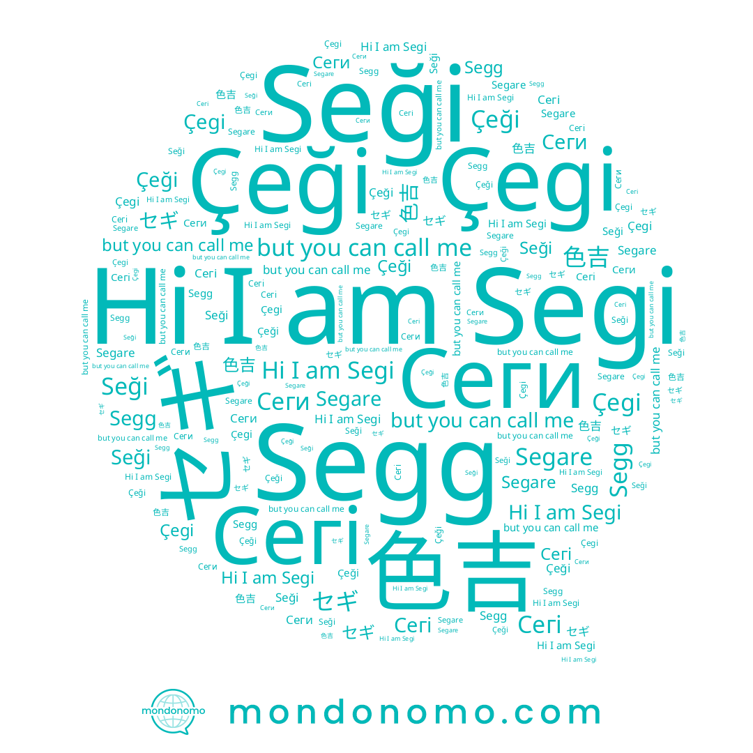 name 세기, name Çeği, name Çegi, name セギ, name Segi, name Сеги, name Seği, name Segg, name Segare, name 色吉
