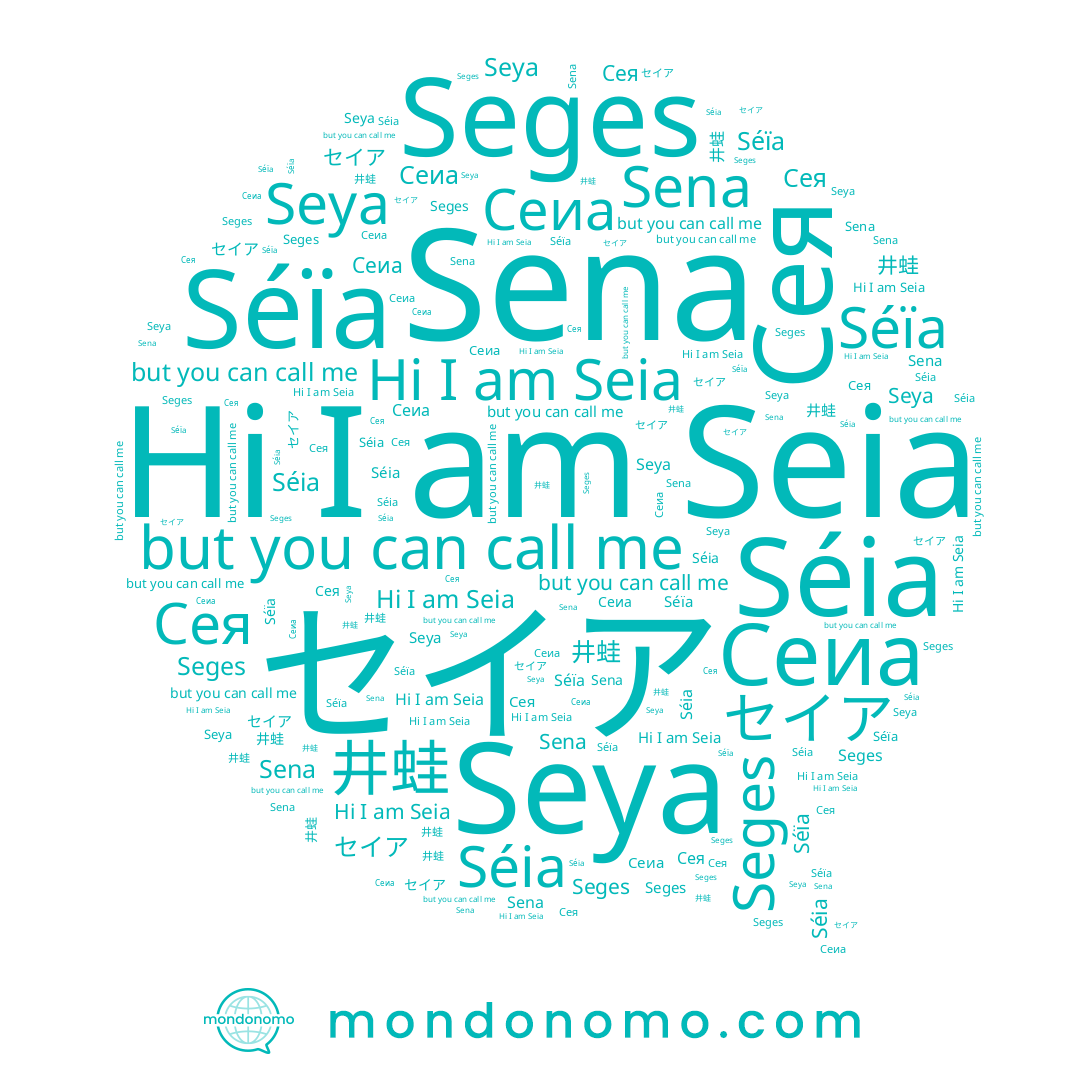 name Seya, name Séïa, name Seges, name Сея, name Сеиа, name セイア, name Séia, name Sena, name Seia