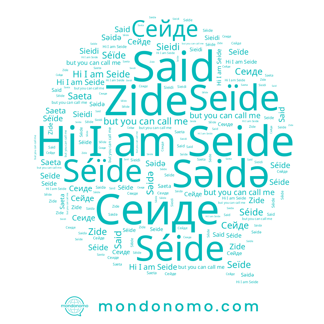 name Saeta, name Seïde, name Sieidi, name Сейде, name Séide, name Zide, name Said, name Seide, name Сеиде, name Séïde
