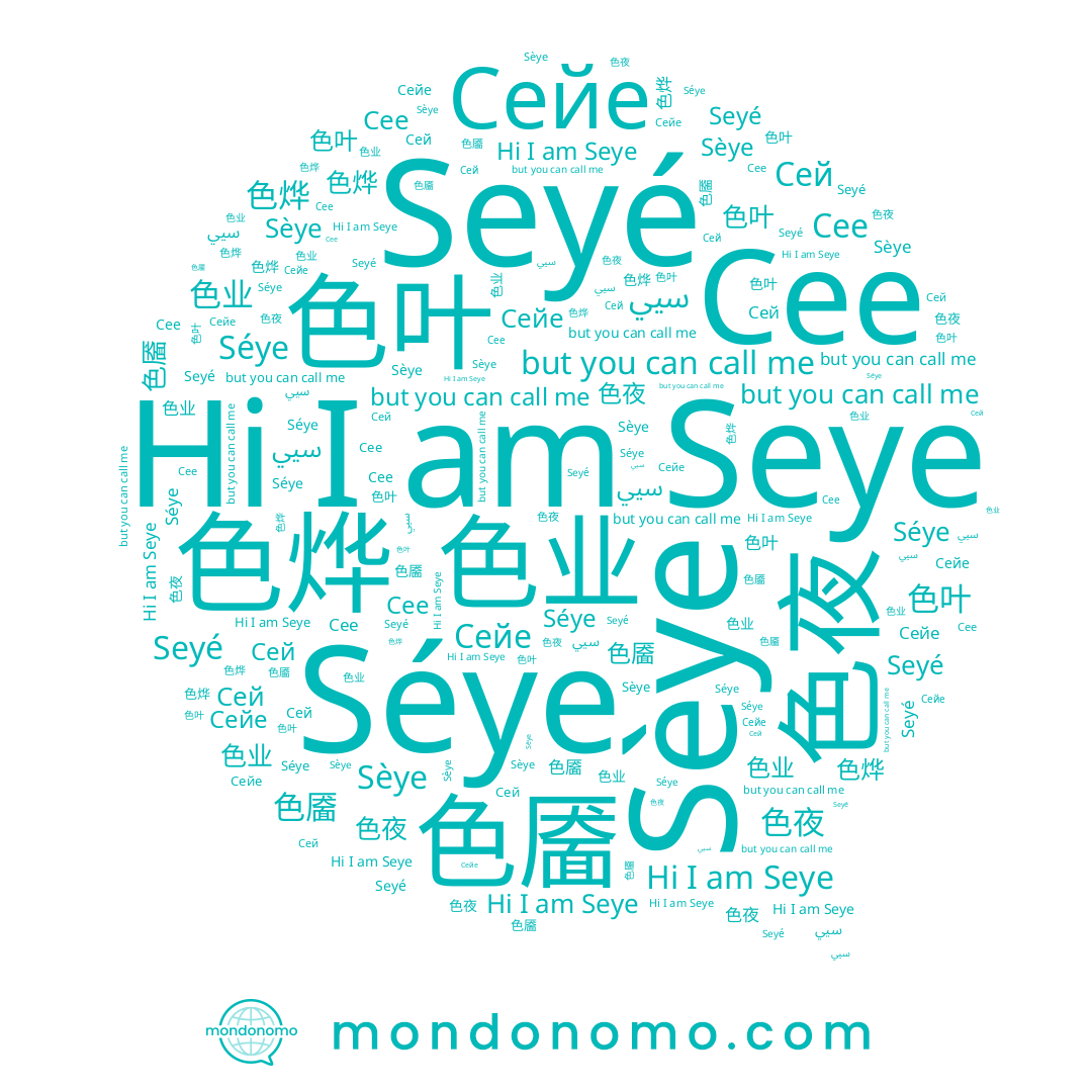 name 色业, name 色叶, name Сей, name Sèye, name 色夜, name Сейе, name Сее, name Seye, name Séye, name 色靥, name Seyé, name سيي, name 色烨