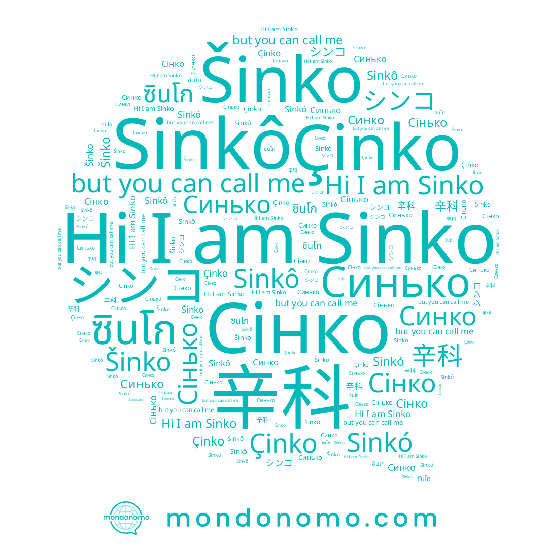 name Çinko, name Sinkô, name 辛科, name Синько, name Šinko, name Сінько, name ซินโก, name シンコ, name Sinko, name Синко, name Sinkó, name Сінко