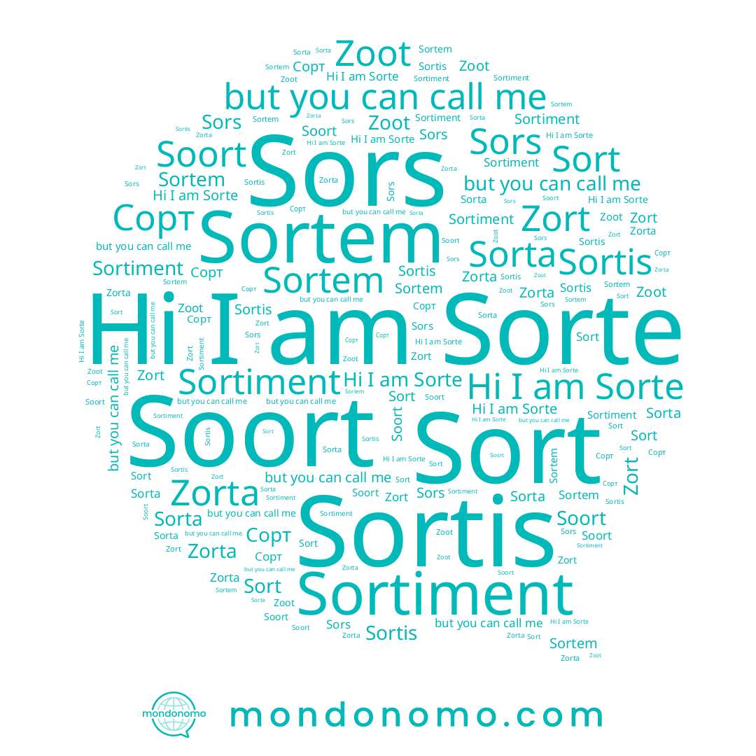 name Soort, name Zorta, name Sorte, name Sort, name Zoot, name Zort, name Sortem, name Sorta, name Sors