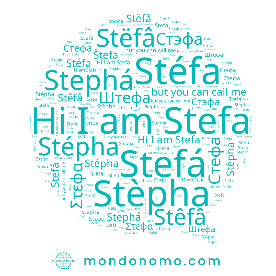 name Στεφα, name Stephá, name Stëfâ, name Štefa, name Stêfâ, name Stefa, name Стефа, name Stéfa, name Stefá, name Стэфа, name Stèpha, name Stépha