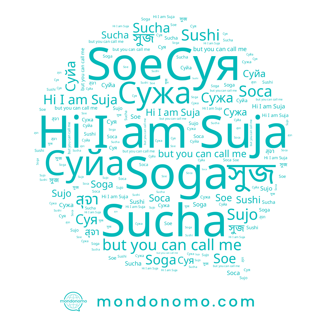 name สุจา, name Sucha, name Soe, name Sujo, name Суя, name Soca, name Suja, name Суйа, name সুজ, name Soga, name 수자