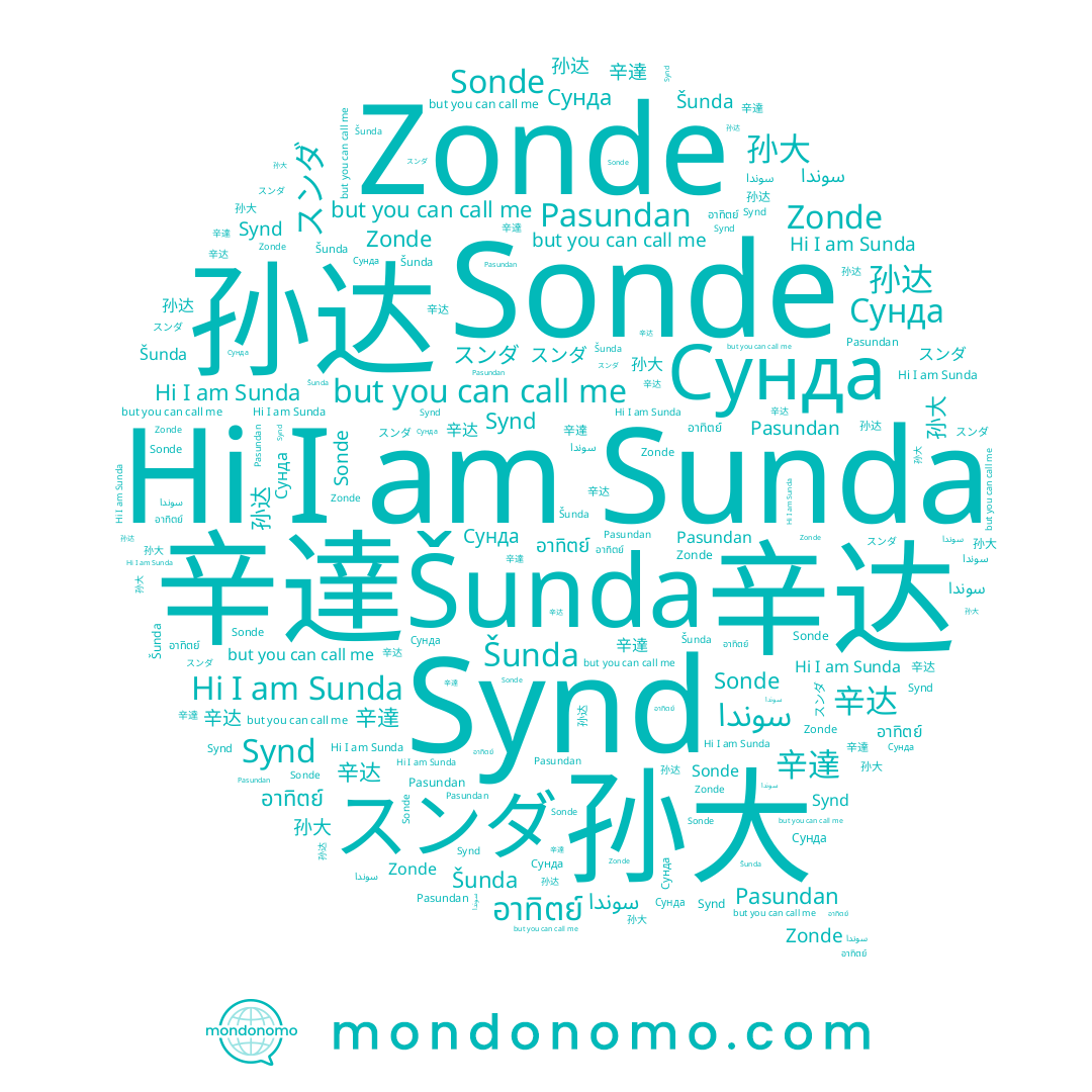 name 孙达, name Sunda, name 辛達, name 辛达, name Zonde, name スンダ, name 孙大, name Šunda, name Pasundan, name سوندا, name อาทิตย์, name Сунда, name Sonde