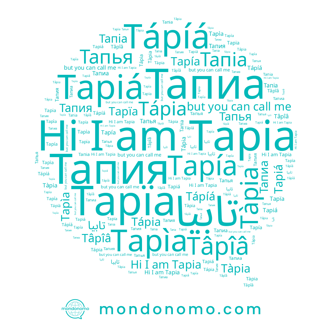 name Tapìa, name Tàpia, name Tapïa, name Tápia, name Tápíá, name Tapía, name Tapiá, name Tâpîâ, name Тапіа, name Tapia, name Тапия, name Тапиа