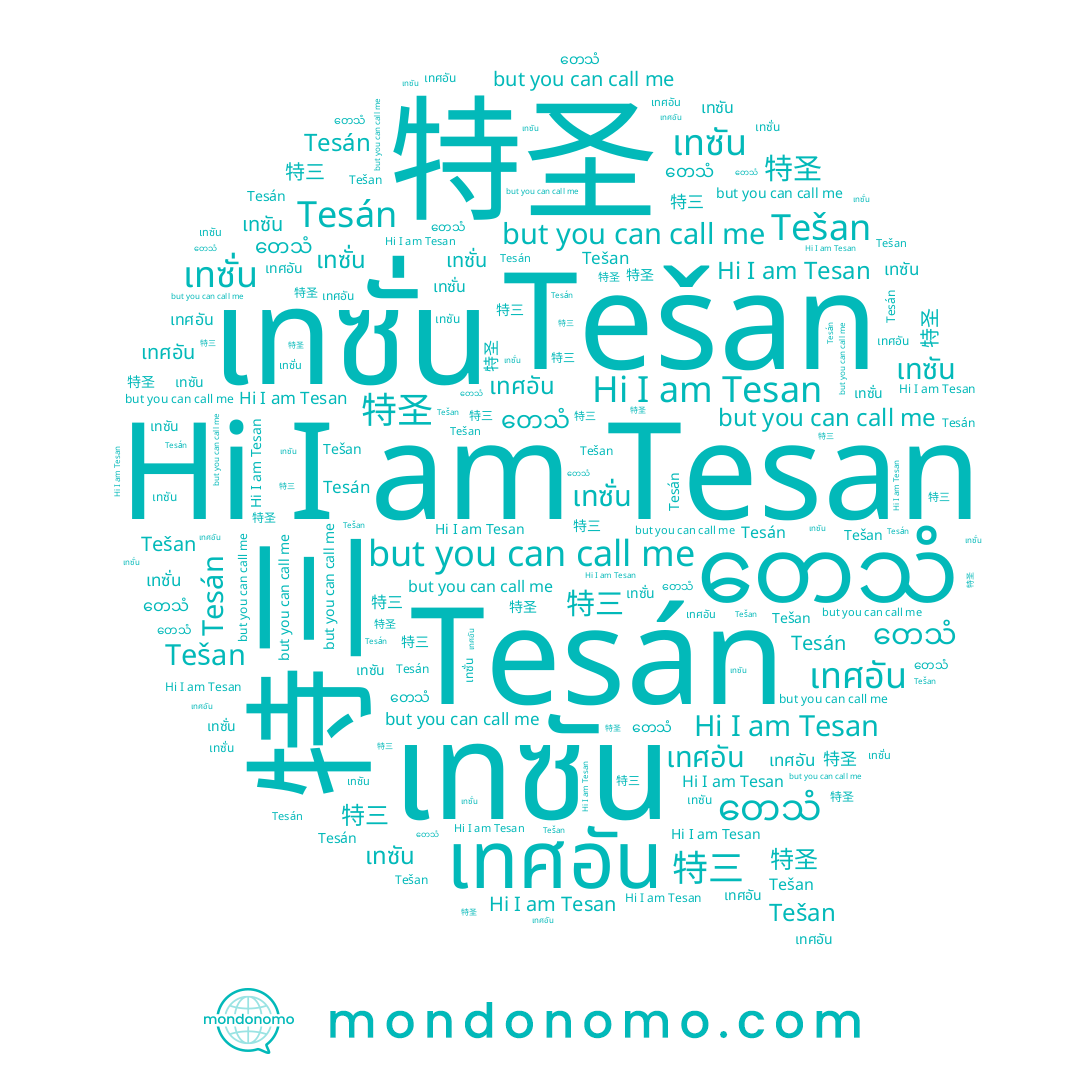 name Tesán, name เทศอัน, name เทซัน, name Tešan, name เทซั่น, name တေသံ, name 特三, name 特圣, name Tesan
