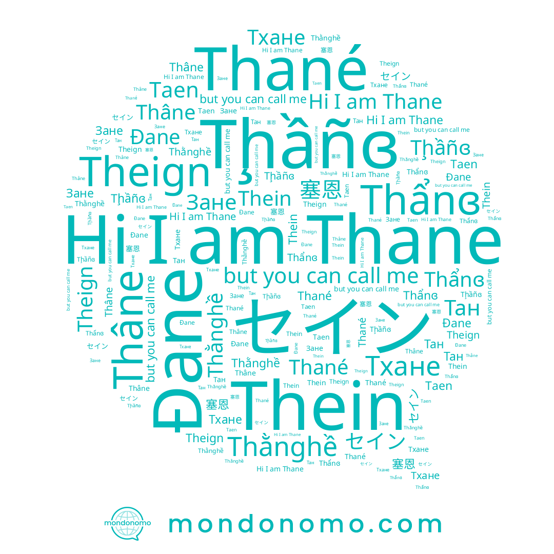 name Thein, name Thẩnɞ, name Thané, name Зане, name Thane, name Taen, name Thâne, name Theign, name Thằnghề, name Ðane, name Тан, name 塞恩, name Тхане, name Tḩầñɞ