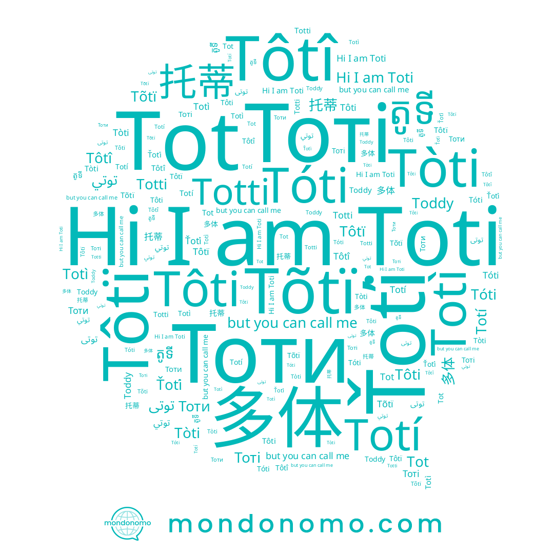 name Tòti, name Totti, name 多体, name Tot, name Tõtï, name توتی, name Tôti, name តូទី, name توتي, name Tôtî, name Toddy, name Totí, name Tóti, name توتى, name 托蒂, name Toti, name Totì, name Тоті, name Ťoťi, name Tôtï
