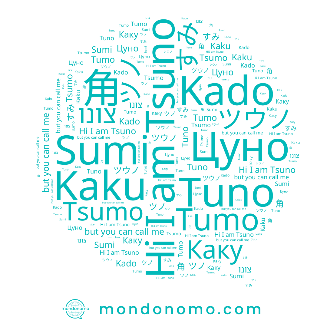 name Kaku, name Tumo, name Tuno, name ツノ, name 角, name Sumi, name Tsumo, name すみ, name Kado, name צונו, name ツウノ, name Каку, name Tsuno