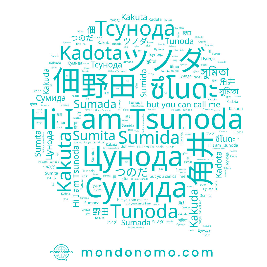 name ツノダ, name 佃, name Kakuda, name Tsunoda, name Sumita, name Sumida, name Tunoda, name সুমিতা, name Тсунода, name Цунода, name 角井, name Kadota, name つのだ, name Kakuta, name Сумида, name ซึโนดะ, name Sumada