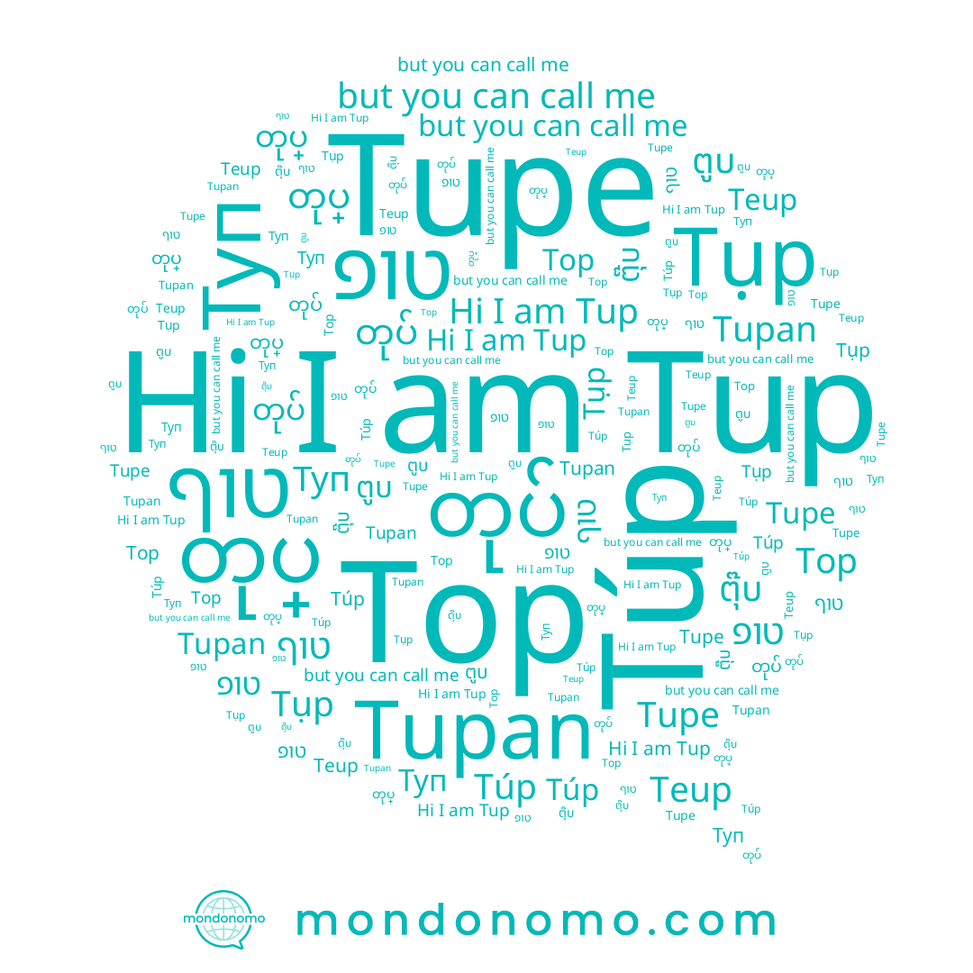 name טוף, name Teup, name Tup, name တုပ္, name တုပ်, name ตูบ, name Tupe, name Tupan, name Tụp, name Top, name Túp