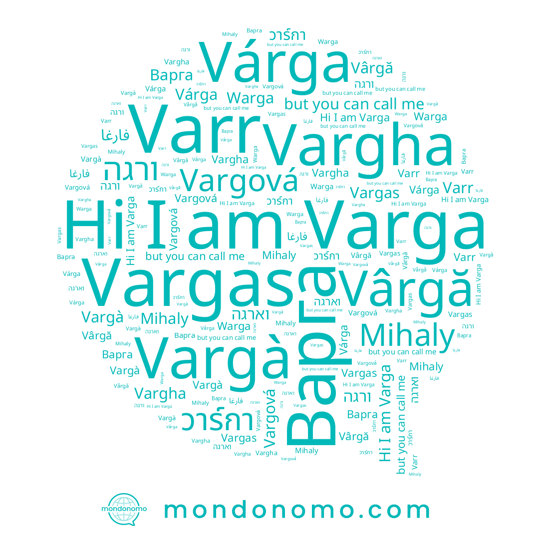 name Varga, name Vargà, name Warga, name Vârgă, name וארגה, name Vargová, name Mihaly, name Vargas, name Várga, name วาร์กา, name Vargha, name فارغا, name Varr, name Варга