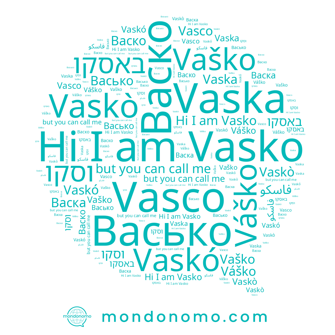 name Vaskó, name Васка, name فاسكو, name Vasko, name Váško, name באסקו, name Vaskò, name Васко, name Vaska, name Васько, name Vaško, name Vasco