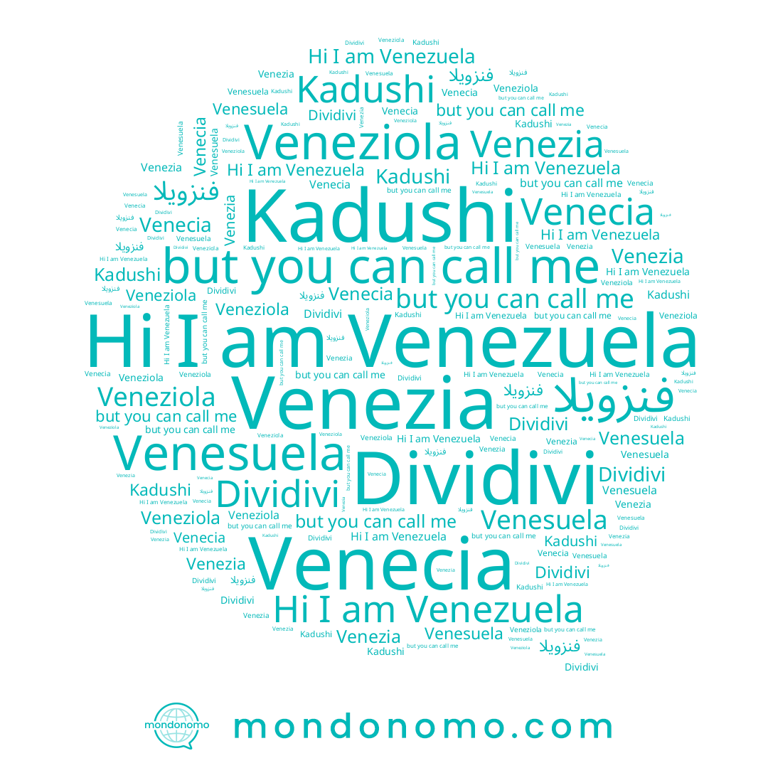 name Venesuela, name Venecia, name Venezuela, name Veneziola, name Kadushi, name Venezia, name Dividivi