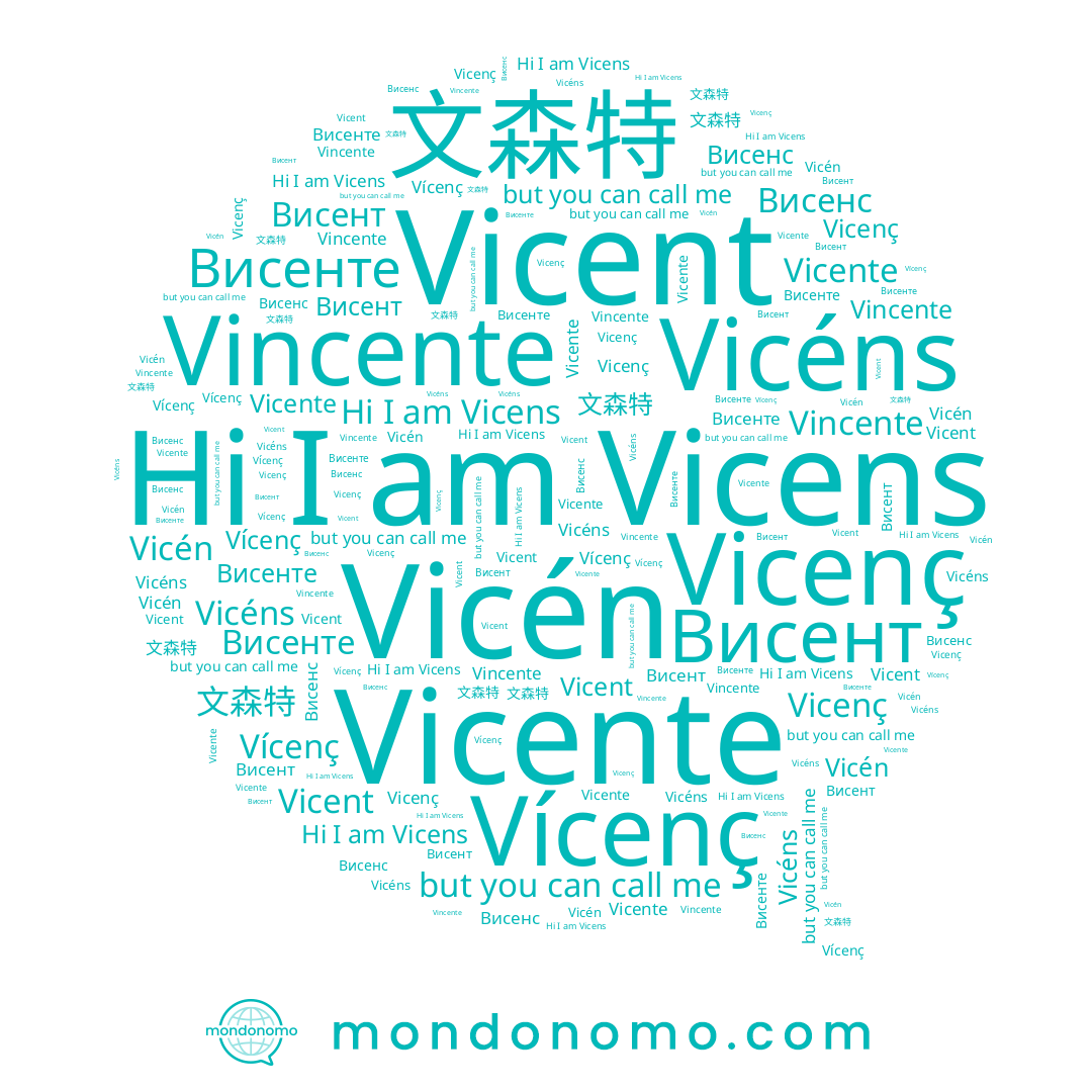 name Vicente, name Vicent, name Висенс, name Висенте, name Vicén, name Висент, name Vicens, name Vicenç, name Vícenç, name Vincente, name Vicéns, name 文森特