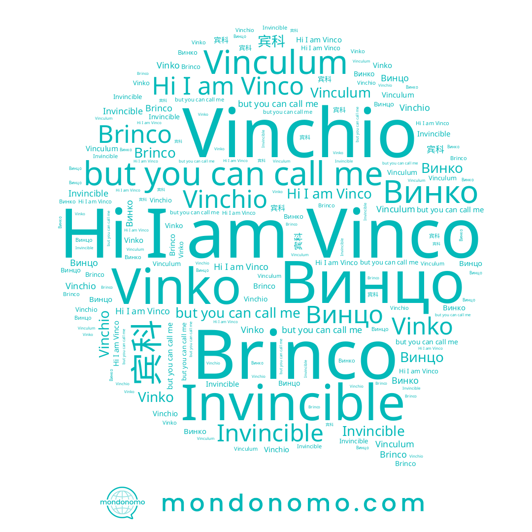 name Vinko, name Vinchio, name Винцо, name Vinco, name Brinco, name Винко, name 宾科