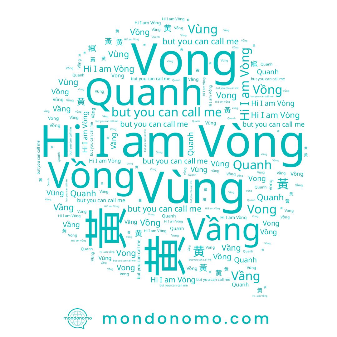 name Vòng, name 黄, name Vong, name Vầng, name 黃, name Quanh