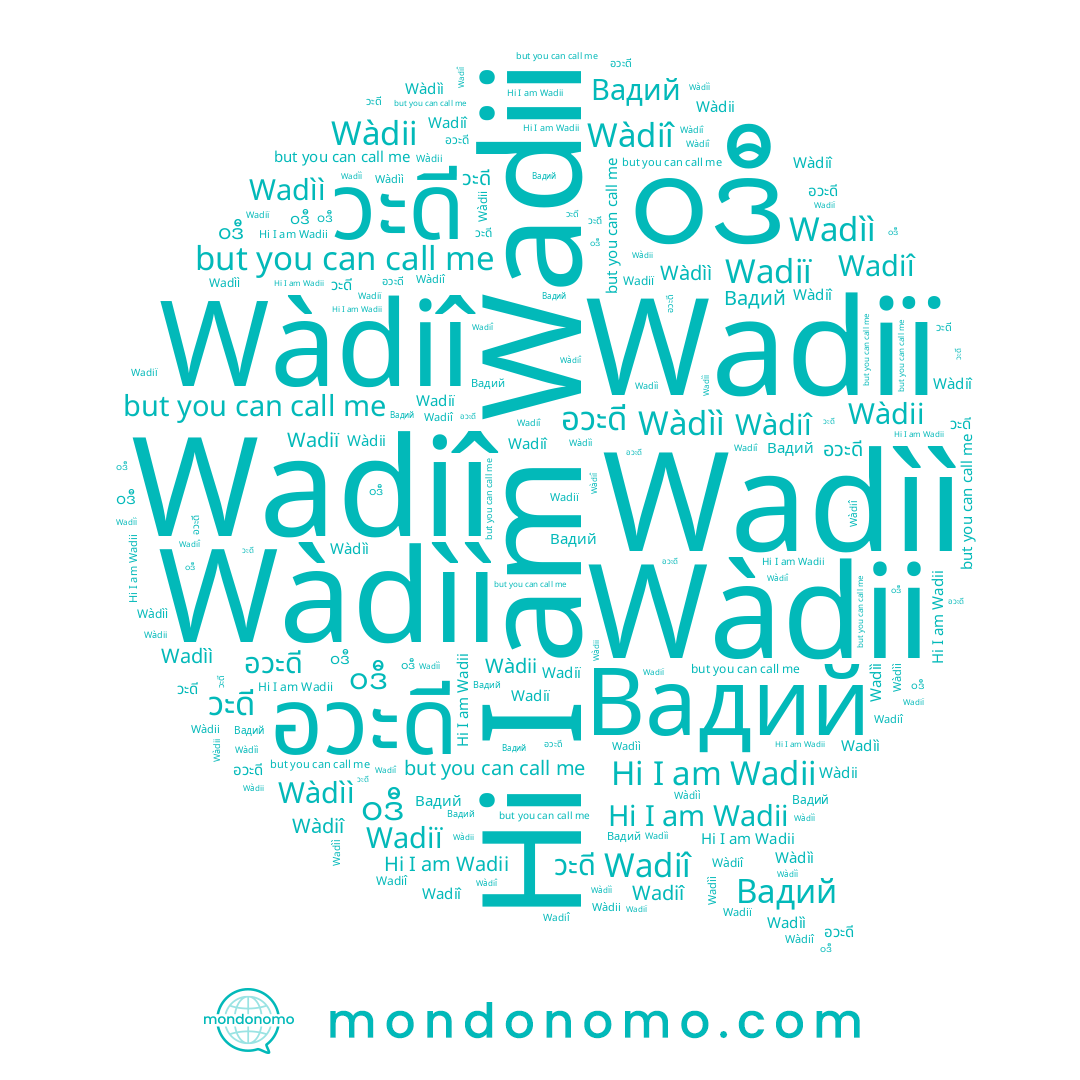 name Wadiï, name Wàdìì, name Wadìì, name Wadiî, name ဝဒီ, name Wàdii, name Wàdiî, name Вадий, name อวะดี, name วะดี, name Wadii