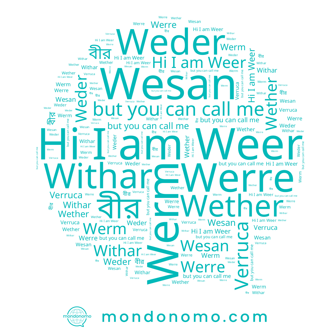 name Wesan, name Wether, name Withar, name Werre, name Weder, name Weer, name Verruca, name Werm