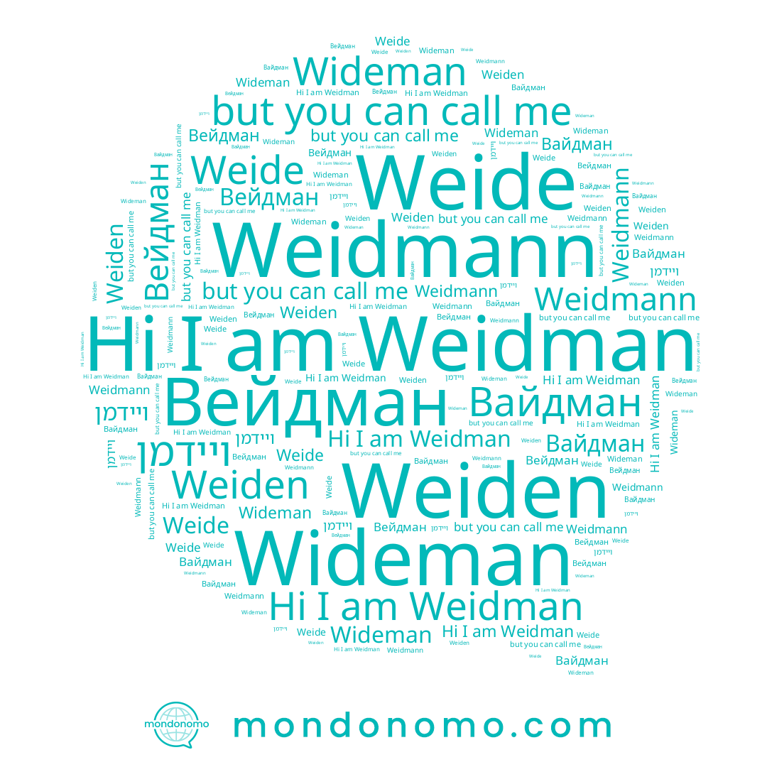 name Weiden, name Weidman, name Вайдман, name Weide, name Wideman, name ויידמן, name Weidmann