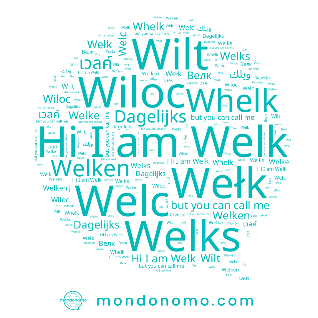 name Welke, name Welks, name Велк, name Welken, name เวลค์, name Wiloc, name Wilt, name Welk, name Welc, name Wełk
