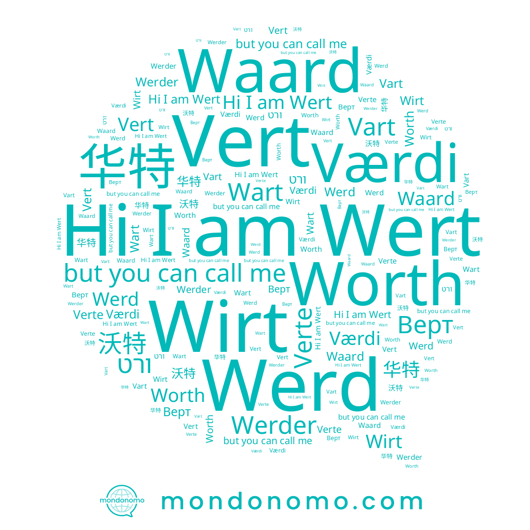 name Worth, name 华特, name Værdi, name Wert, name Waard, name 沃特, name Werder, name Верт, name Werd, name Vert, name ורט, name Wirt, name Wart