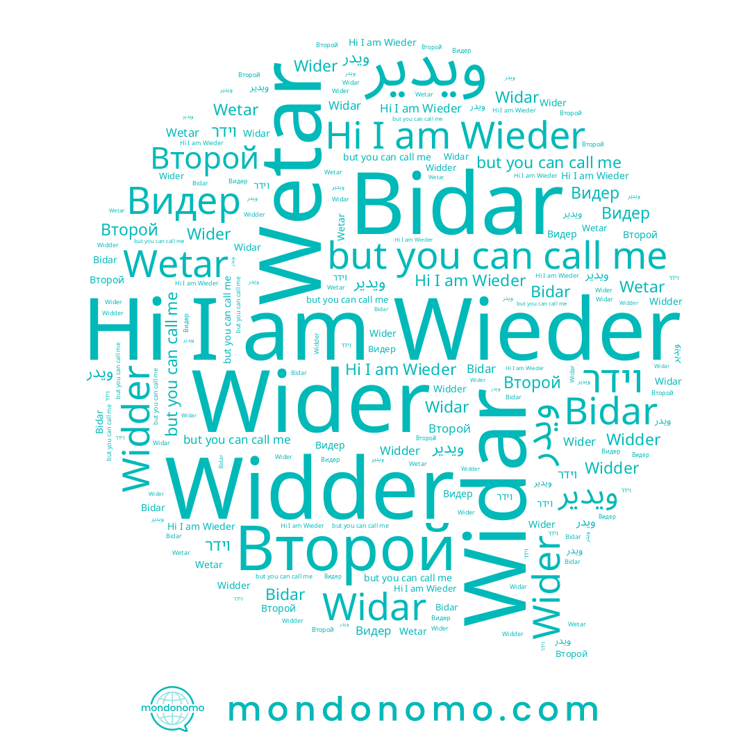 name Bidar, name Wetar, name Wieder, name ويدير, name Widar, name וידר, name Видер, name Widder, name Wider