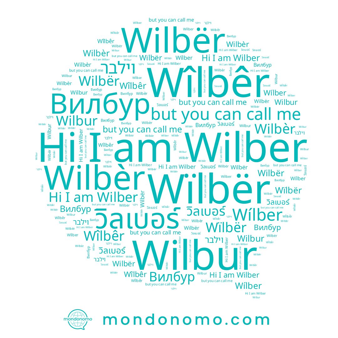 name Wîlbêr, name Wilbër, name Wilber, name Wilbèr, name วิลเบอร์, name Wïlbër, name Wilbur, name וילבר, name Вилбур