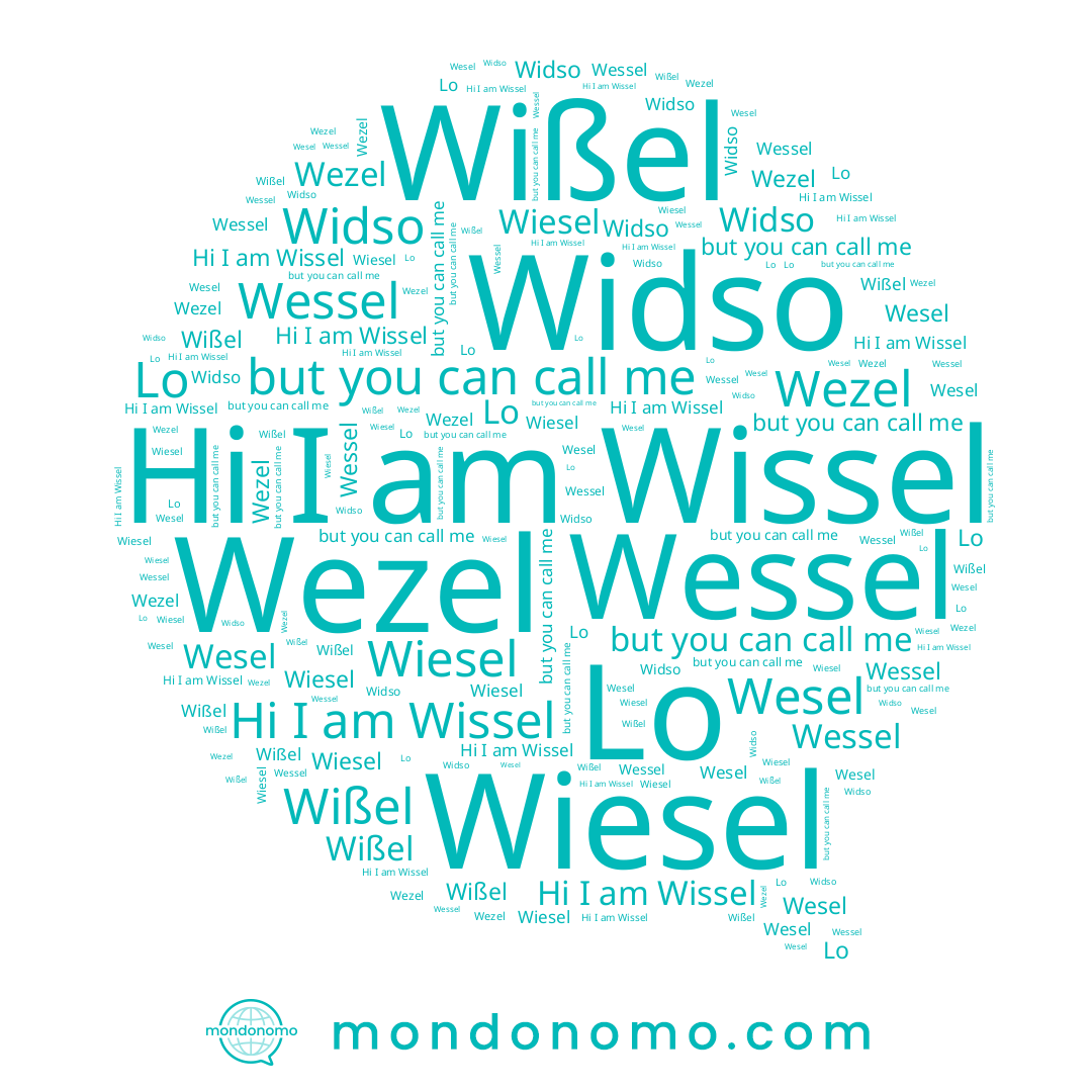 name Wessel, name Wiesel, name Wißel, name Wesel, name Lo, name Wezel, name Widso, name Wissel