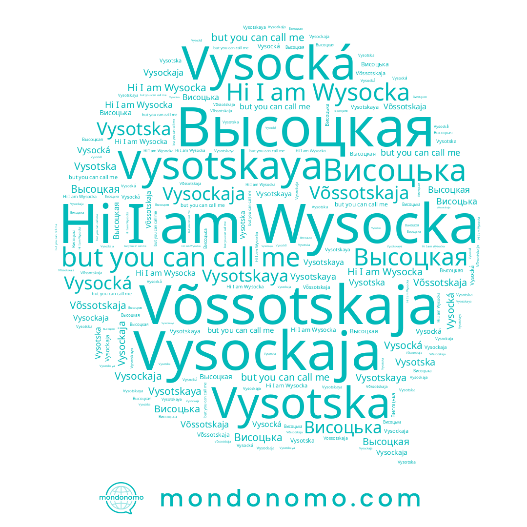 name Vysockaja, name Vysotska, name Vysocká, name Vysotskaya, name Wysocka, name Võssotskaja, name Висоцька, name Высоцкая