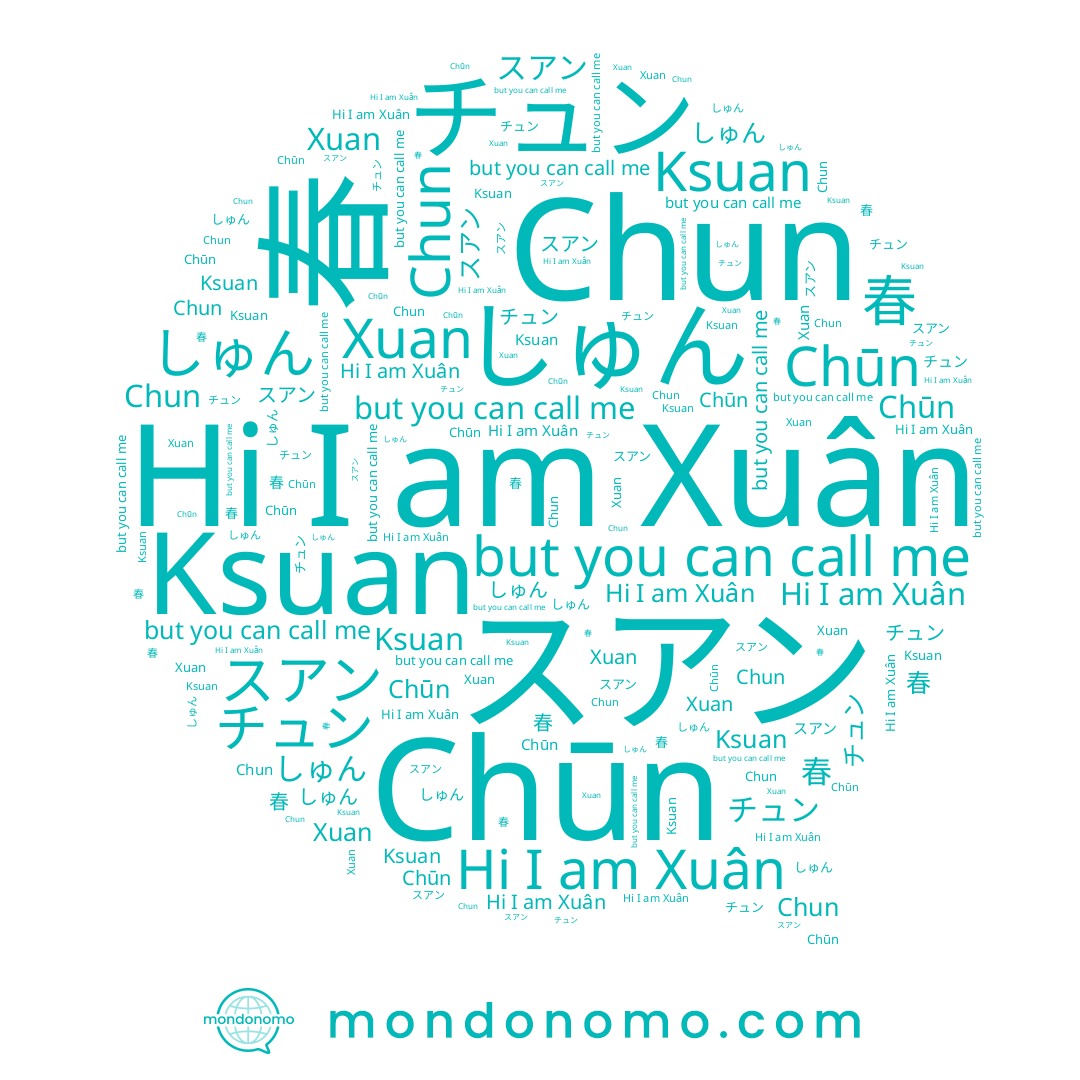 name しゅん, name Xuan, name 春, name スアン, name チュン, name Chun, name Ksuan, name Xuân, name Chūn