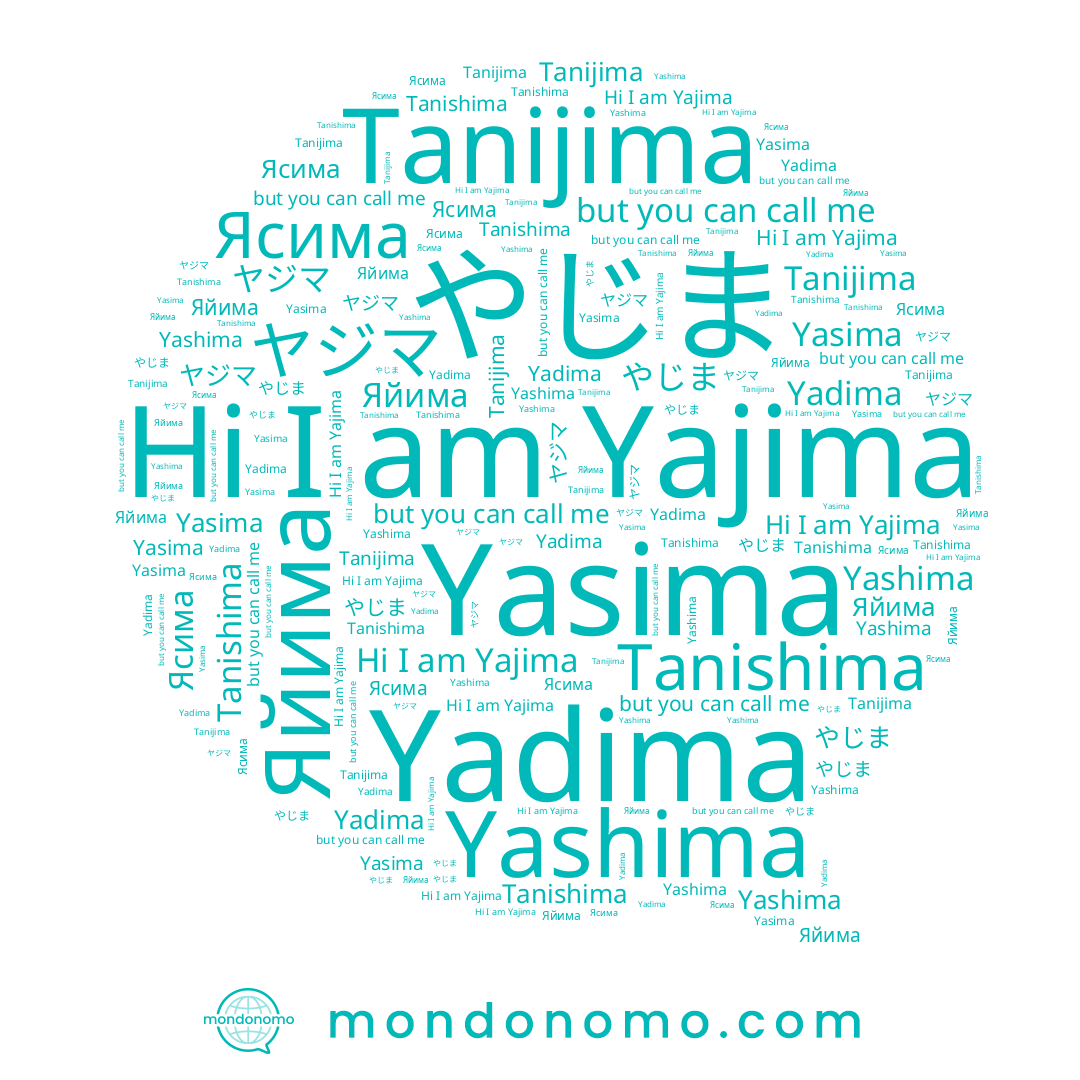 name Tanijima, name Yadima, name Ясима, name ヤジマ, name Яйима, name Yasima, name Tanishima, name Yajima, name Yashima