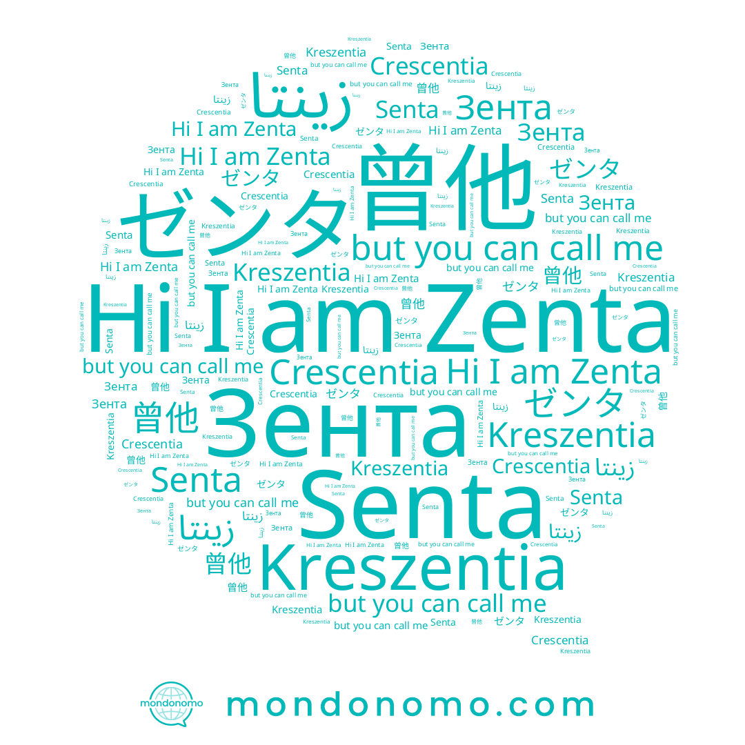 name Kreszentia, name ゼンタ, name 曾他, name Crescentia, name Senta, name Зента, name Zenta