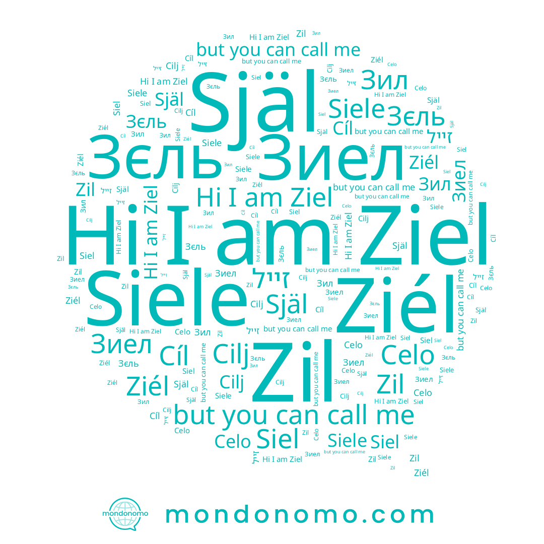 name זייל, name Зиел, name Ziél, name Celo, name Зєль, name Ziel, name Cíl, name Siel, name Siele, name Зил