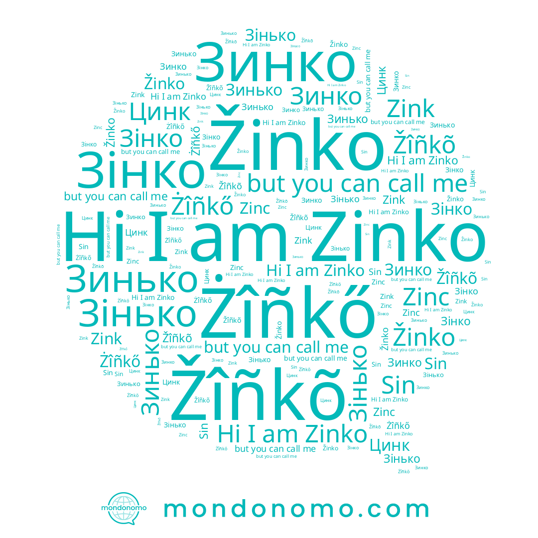 name Sin, name Цинк, name Zinko, name Żîñkő, name Зінько, name Зинько, name Зінко, name Zink, name Žîñkõ, name Зинко, name Žinko