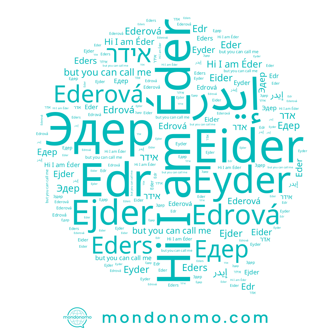 name Едер, name Eders, name Edr, name Ederová, name Эдер, name אדר, name Ejder, name Éder, name Edrová, name Eyder, name Eder, name אידר, name Eider