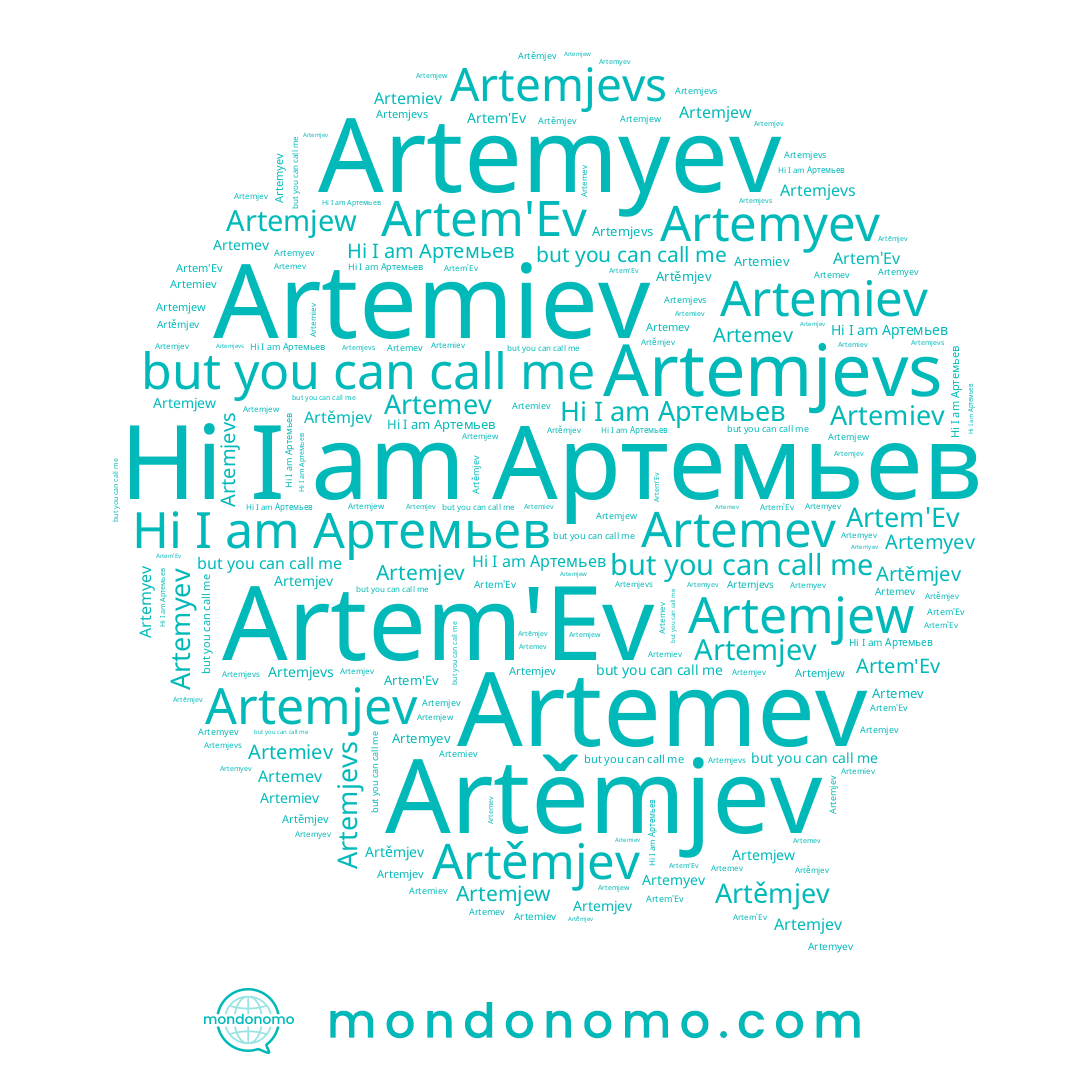 name Artemjew, name Artemiev, name Artemev, name Артемьев, name Artemyev, name Artem'Ev, name Artemjev, name Artěmjev