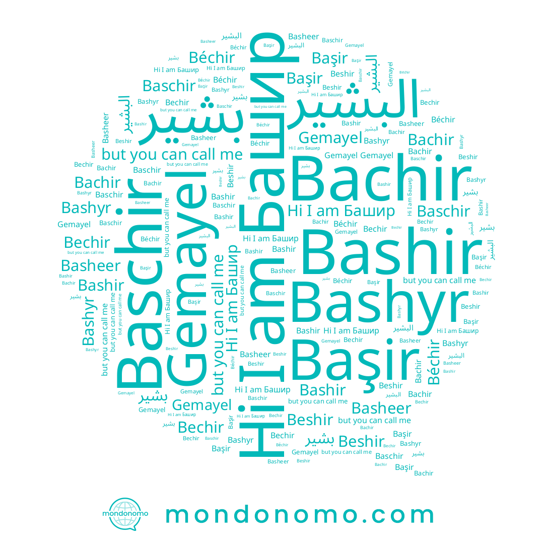 name Beshir, name Béchir, name بشير, name البشير, name Bashyr, name Башир, name Gemayel, name Baschir, name Basheer, name Bechir, name Başir, name Bashir, name Bachir