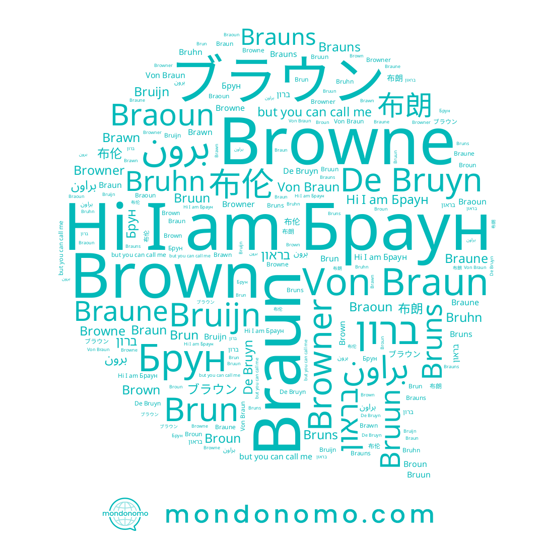 name Broun, name Brown, name برون, name Browner, name ブラウン, name Bruns, name ברון, name 布朗, name Braun, name براون, name Browne, name Bruijn, name Bruun, name Braune, name Brauns, name 布伦, name Браун, name Bruhn, name Braoun, name Brawn, name Брун, name Brun, name בראון