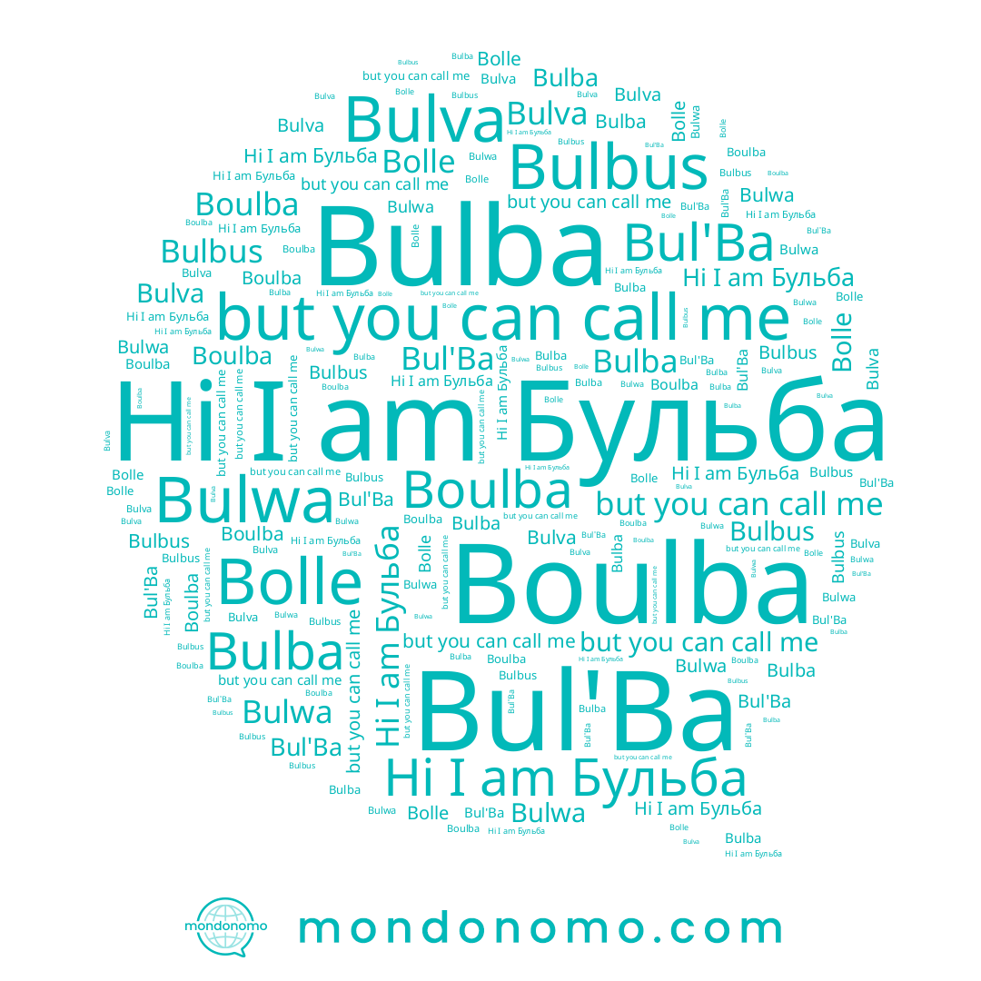name Bolle, name Bulva, name Bulba, name Бульба, name Bul'Ba, name Bulwa, name Boulba