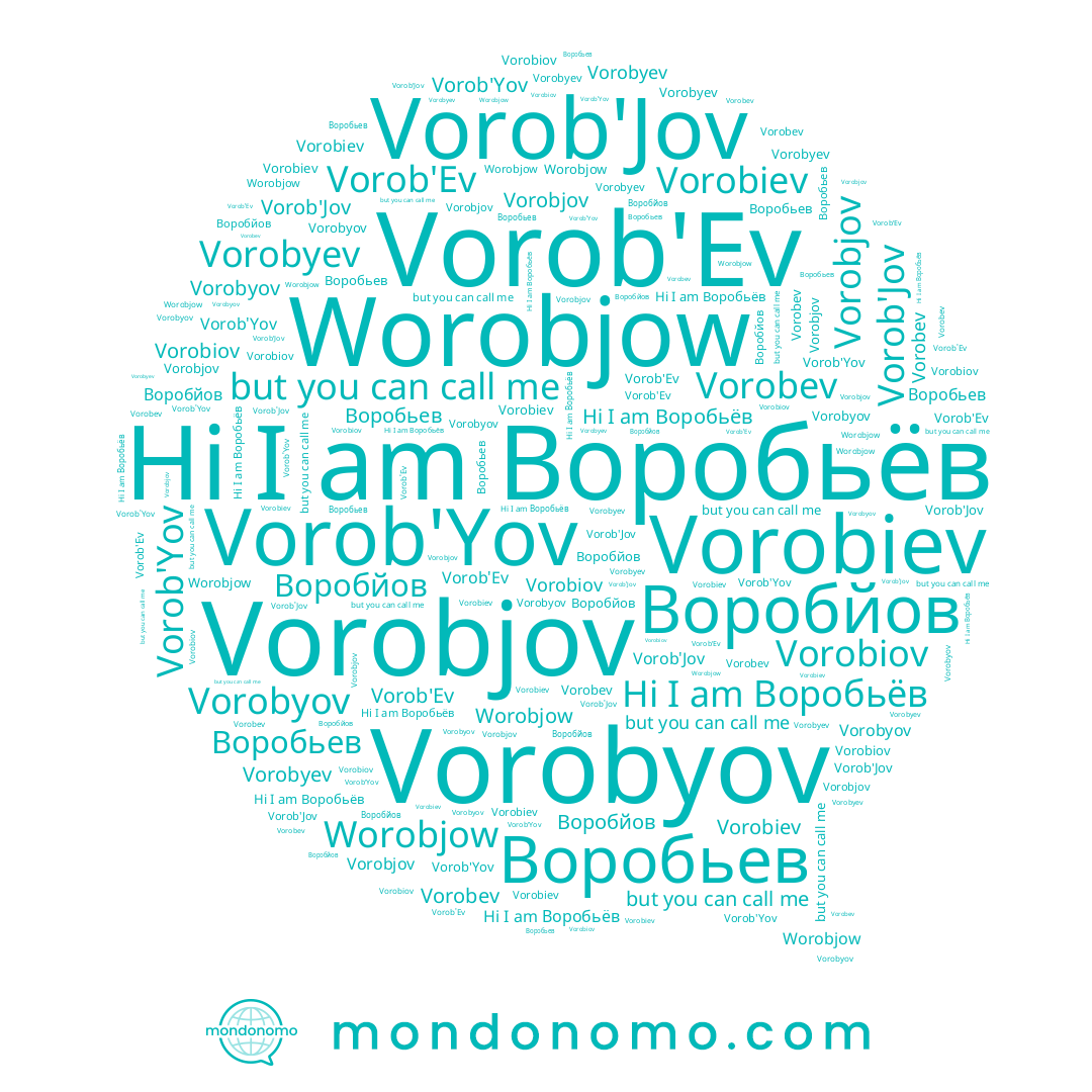 name Vorobjov, name Воробьев, name Vorobiov, name Vorob'Ev, name Worobjow, name Vorobiev, name Vorobev, name Vorobyov, name Воробьёв, name Воробйов, name Vorobyev