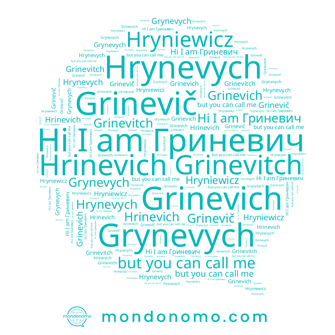 name Grinevič, name Grinevitch, name Grynevych, name Hrynevych, name Hrinevich, name Grinevich, name Гриневич