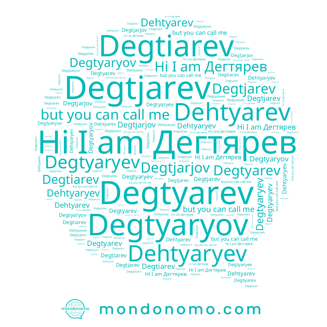 name Degtyaryov, name Degtjarev, name Dehtyaryev, name Dehtyarev, name Degtjarjov, name Дегтярев, name Degtiarev, name Degtyaryev, name Degtyarev