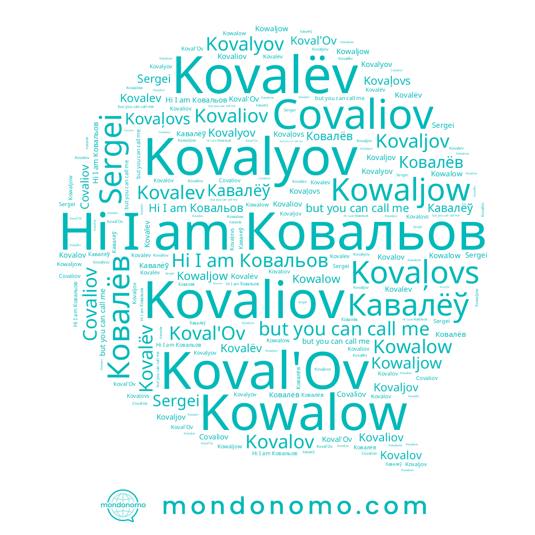 name Kovaljov, name Sergei, name Ковальов, name Kovaliov, name Covaliov, name Kovalyov, name Ковалёв, name Kowalow, name Koval'Ov, name Kovalëv, name Kovalov, name Kovalev, name Kowaljow, name Kovaļovs