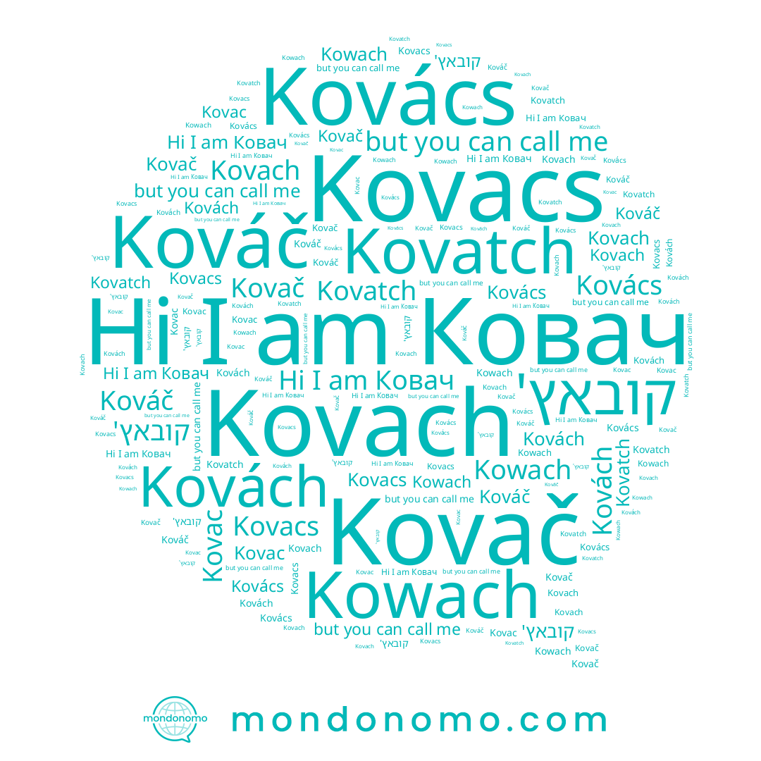 name Kovač, name Kovach, name Kováč, name Kovacs, name Ковач, name Kovács, name Kovac, name Kowach, name Kovatch, name קובאץ', name Kovách