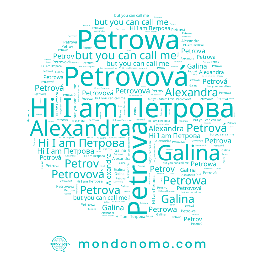 name Petrowa, name Petrová, name Alexandra, name Petrov, name Petrovová, name Петрова, name Galina, name Petrova